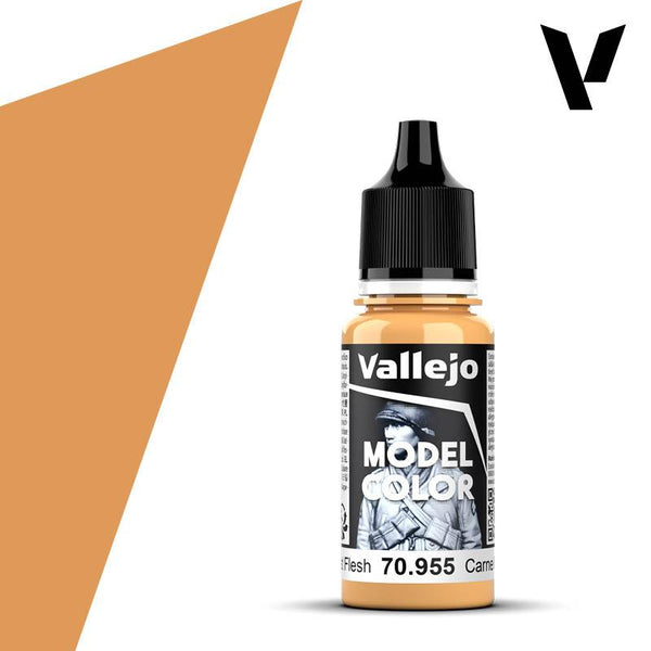 Vallejo Model Colour #017 - Flat Flesh - 18 ml Matt Acrylic Paint - Gap Games