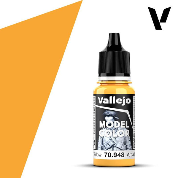 Vallejo Model Colour #028 - Golden Yellow - 18 ml Matt Acrylic Paint - Gap Games