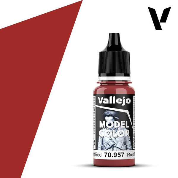 Vallejo Model Colour #039 - Flat Red - 18 ml Matt Acrylic Paint - Gap Games