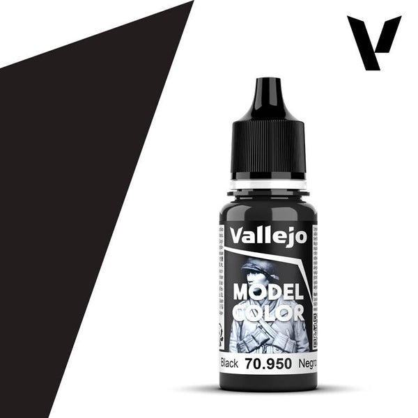 Vallejo Model Colour #191 - Black - 18 ml Matt Acrylic Paint - Gap Games