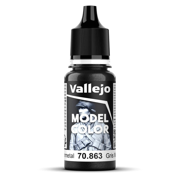 Vallejo Model Colour #198 - Gunmetal - 18 ml Metallic Acrylic Paint - Gap Games