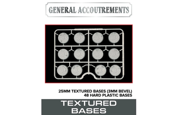 Wargames Atlantic: General Accoutrements - 25mm Textured Bases (3mm Bevel) - Gap Games